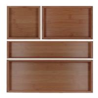Lade bakjes/organiseer set - Tidy Smart - 4-delig - acacia hout - opbergsysteem