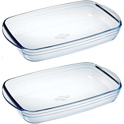 Cosy & Trendy rechthoekige glazen ovenschaal - Set van 2x stuks - 2 liter - 32 x 20 x 5 cm - Ovensch Cosy & Trendy rechthoekige glazen ovenschaal - Set van 2x stuks - 2 liter - 32 x 20 x 5 cm - Ovensch