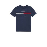 Tommy Hilfiger T-shirt van biologisch katoen donkerblauw/wit/rood - thumbnail