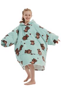 Plaid met mouwen - kind - fleece -beren - Badrock