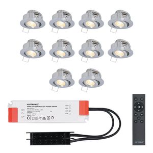 Sienna - 10x inbouwspots veranda - Dimbaar LED - Complete set met afstandsbediening - Kantelbaar - Plug & Play - 12 Volt 3 watt - 2700K 200 lumen - IP