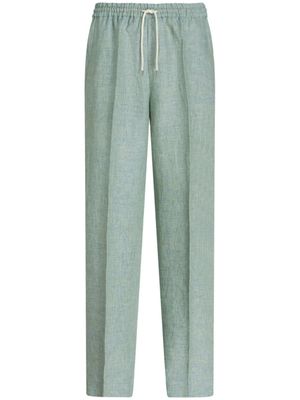 ETRO pantalon en lin à coupe droite - Vert