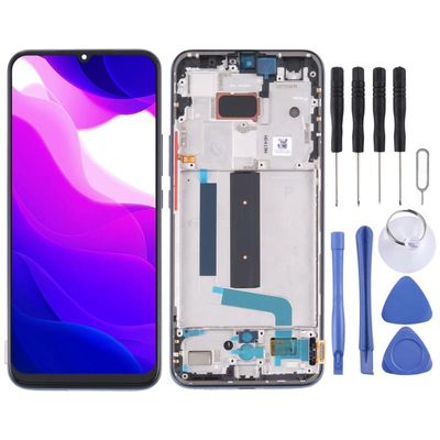 Origineel AMOLED MATERIAL LCD -scherm en digitizer Volledige montage met frame voor Xiaomi Mi 10 Lite 5G