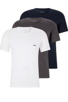 Hugo Boss T-shirt O-hals grijs-blauw-wit 3-pack - thumbnail
