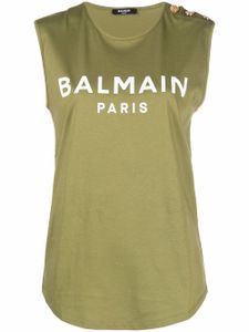 Balmain débardeur à logo imprimé - Vert