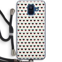Hartjes: Samsung Galaxy A6 (2018) Transparant Hoesje met koord Hartjes: Samsung Galaxy A6 (2018) Transparant Hoesje met koord