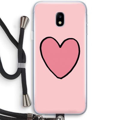 Hartje: Samsung Galaxy J3 (2017) Transparant Hoesje met koord
