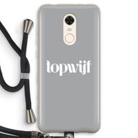 Topwijf Grijs Wit: Xiaomi Redmi 5 Transparant Hoesje met koord