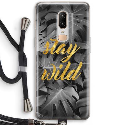 Stay wild: OnePlus 6 Transparant Hoesje met koord