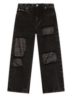 Dolce & Gabbana Kids logo-print patchwork jeans - Noir - thumbnail