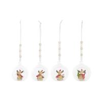 Kerstversiering DKD Home Decor Kristal Hars Rendier (7 x 6 x 8 cm) (4 Stuks)