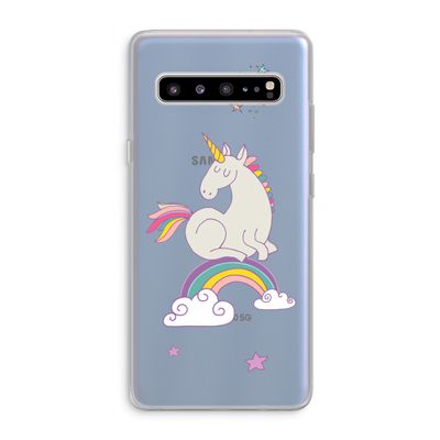 Regenboog eenhoorn: Samsung Galaxy S10 5G Transparant Hoesje