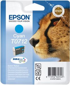 Epson Cheetah inktpatroon Cyan T0712 DURABrite Ultra Ink