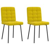 Eetkamerstoelen 2 st fluweel geel