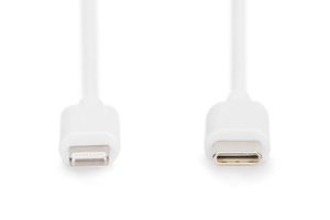 Digitus USB-kabel USB 2.0 USB-C stekker 1.00 m Wit Afgeschermd (dubbel), Met USB, PVC-mantel DB-600109-010-W