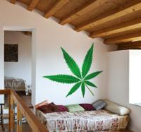 Muursticker wietblad marihuana cannabis
