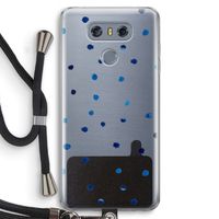 Blauwe stippen: LG G6 Transparant Hoesje met koord