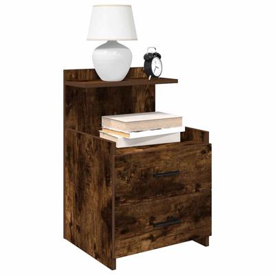 Nachtkastjes 2 st met 2 lades 40x36,5x62 cm gerookt eikenkleurig