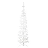 VidaXL Kunstkerstboom half met standaard smal 210 cm wit