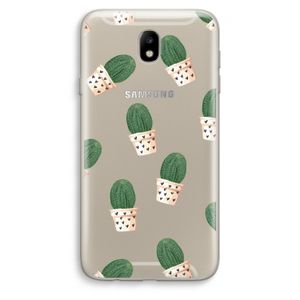 Cactusprint roze: Samsung Galaxy J7 (2017) Transparant Hoesje