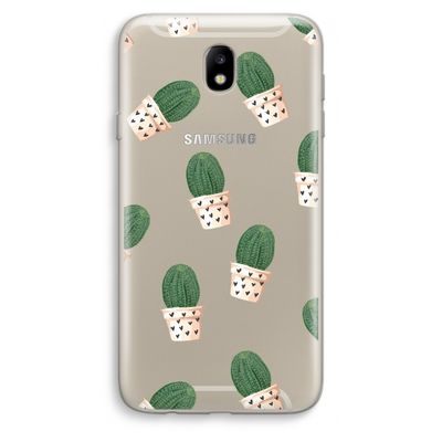 Cactusprint roze: Samsung Galaxy J7 (2017) Transparant Hoesje
