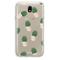 Cactusprint roze: Samsung Galaxy J7 (2017) Transparant Hoesje