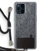 Geometrische lijnen zwart: Oppo Find X3 Transparant Hoesje met koord