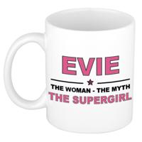 Evie cadeau mok - Woman Myth Supergirl - naam koffiemok - 300 ml - collega - moederdag