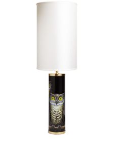 Fornasetti abat-jour cylindrique en coton - Blanc