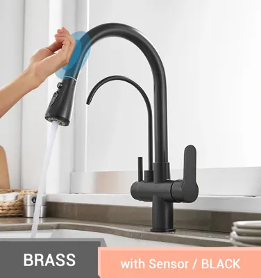 Touch Sensor Wastafelkraan - Uittrekbaar | Chroom | Dubbele Handgreep | Koud & Warm Water