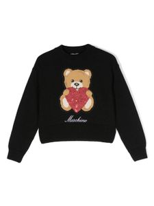 Moschino Kids pull à motif Heart Teddy Bear - Noir