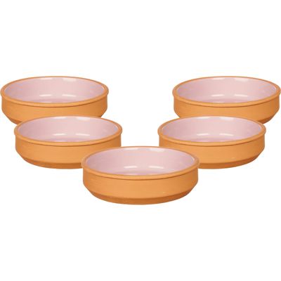Set 12x tapas/creme brulee serveer schaaltjes terracotta/roze 16x4 cm