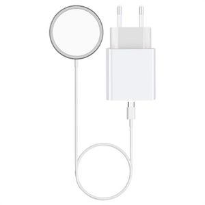 Ksix MagCharge Oplaadset voor iPhone 12/13/14/15 - 15W/20W - Wit