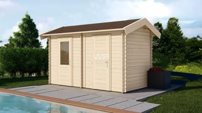 Woodpro Loveren Tuinhuis 400x200 cm 28 mm vuren blank- Zadeldak- Hout- Woodpro