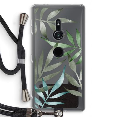 Tropical watercolor leaves: Sony Xperia XZ2 Transparant Hoesje met koord
