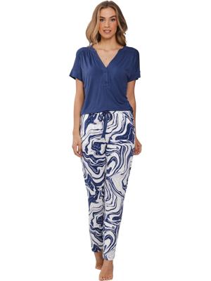 Speelse blauwe pyjama Pastunette
