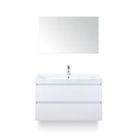 Maxx XL Badmeubelset 100 cm - Wit Hoogglans - Wastafel Just 1 kraangat - met Spiegel