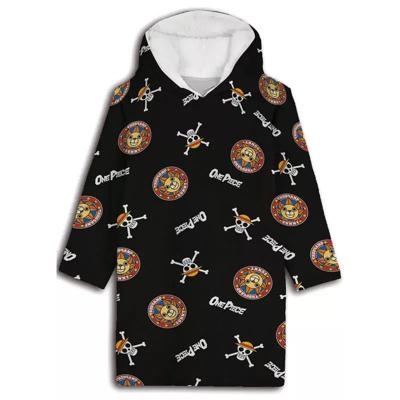 One Piece Hoodie Fleece deken Zwart, 7 - 14 jaar
