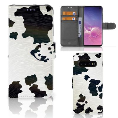Samsung Galaxy S10 | Telefoonhoesje | Met pasjeshouder | Koeienvlekken