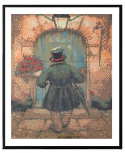 Grafix Diamond Painting Anton Pieck Man Met Rozen 40x50cm