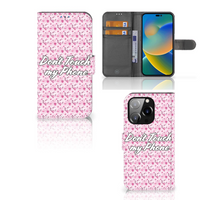 iPhone 14 Pro Portemonnee Hoesje Flowers Pink DTMP - thumbnail