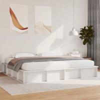 Bedframe met opslag Wit 200 x 200 cm Hout