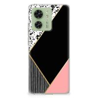 Motorola Edge 40 | TPU Hoesje | Zwart Roze Vormen
