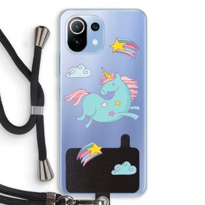 Vliegende eenhoorn: Xiaomi Mi 11 Lite Transparant Hoesje met koord