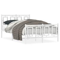Bedframe met hoofd- en voeteneinde metaal wit 120 x 190 cm