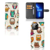 iPhone 13 Pro | Telefoonhoesje | Met pasjeshouder | Vrolijke Uilen