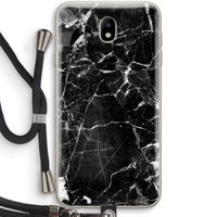 Zwart Marmer 2: Samsung Galaxy J7 (2017) Transparant Hoesje met koord