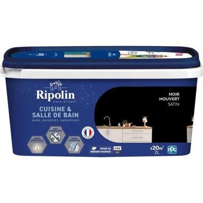 Muren, houtwerk, plafonds, radiatoren schilderen - RIPOLIN - Keuken en badkamer - 2 L - Zwart bedekt