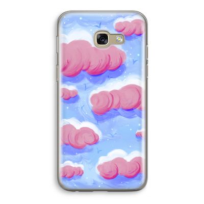 Roze wolken met vogels: Samsung Galaxy A5 (2017) Transparant Hoesje
