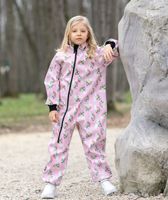 Waterproof Softshell Overall Comfy Panda And Rainbows Pink Bodysuit - thumbnail